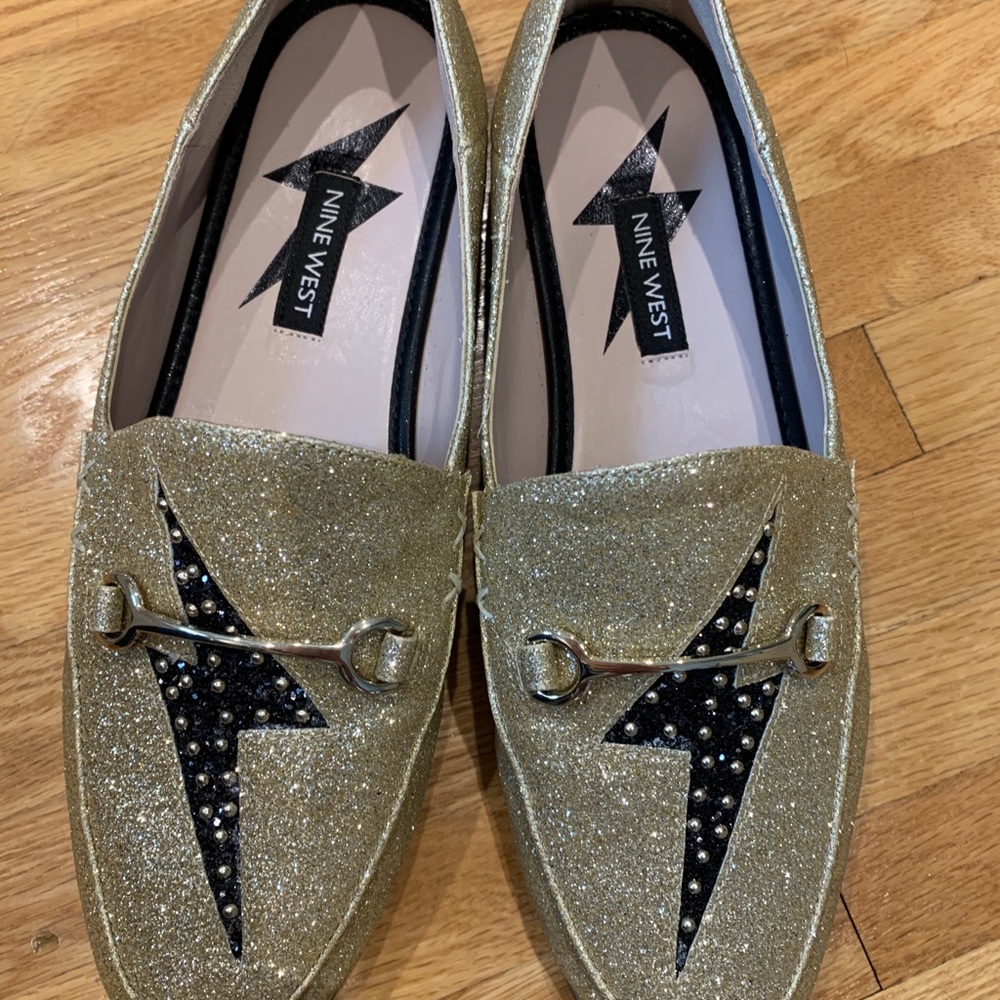 Nine West Gold Loafers